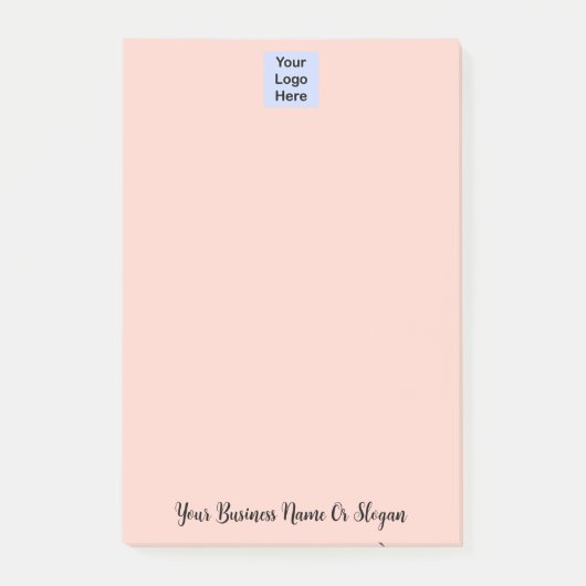 Eenvoudige aangepaste Logo Small Business Peach Si Post-it® Notes (Voorkant)