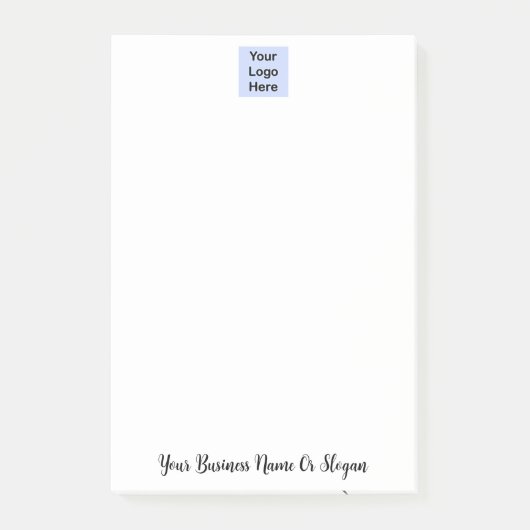 Eenvoudige aangepaste Logo Small Business White Post-it® Notes (Voorkant)