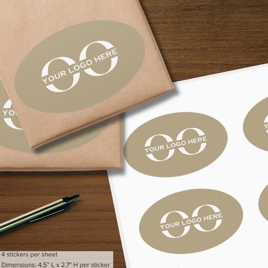 Eenvoudige aangepaste Logo-Stickers Ovale Sticker