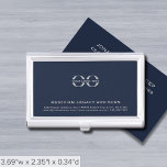 Eenvoudige aangepaste Logo Visitekaarthouder<br><div class="desc">Verhoog uw netwerkspel met dit eenvoudige, gestroomlijnde en professionele visitekaartje-hoesje. De marineblauwe achtergrond bevat uw logo, bedrijfsnaam, adres, contactgegevens en website in de klassieke grijze typografie in de onderste derde en voegt een vleugje sophisticatie toe aan uw zakelijke interacties. Blijf georganiseerd en maak een blijvende indruk met dit stijlvolle accessoire....</div>
