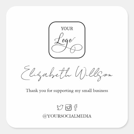 Eenvoudige aangepaste Logo voor speciale acties vo Vierkante Sticker (Voorkant)