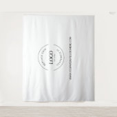 Eenvoudige Aangepaste Logo website Bedrijfsachterg Wandkleed (Voorkant)
