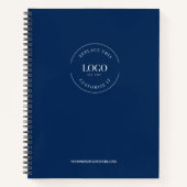Eenvoudige aangepaste logo website Koningsblauw Me Notitieboek (Voorkant)