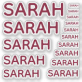 Eenvoudige aangepaste meisjesnaam bordeauxrode hoo sticker (Voorkant)