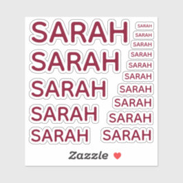 Eenvoudige aangepaste meisjesnaam Bourgondische Pe Sticker