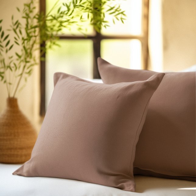 Eenvoudige Aangepaste Mocha Bruine achtergrond Kussen (Creator heeft geüpload)