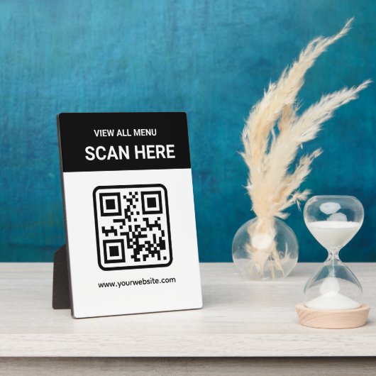 Eenvoudige aangepaste moderne QR-code | Digitaal m Fotoplaat (Zijkant)