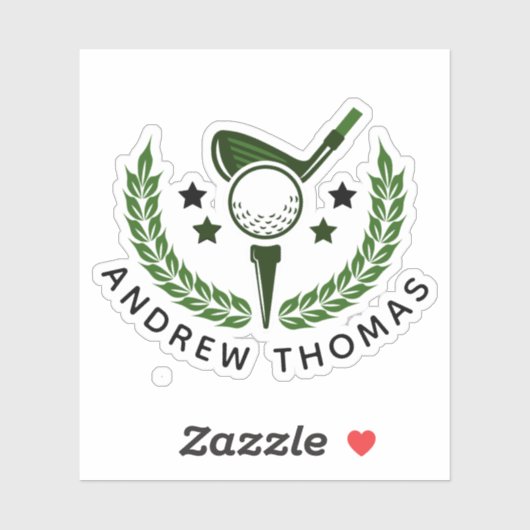 Eenvoudige Aangepaste Monogram Golfer Naam Sticker (Vel)