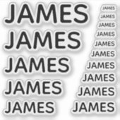 Eenvoudige aangepaste naam in zwarte Petten in 15  Sticker (Voorkant)