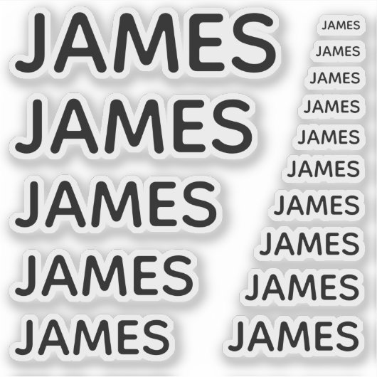 Eenvoudige aangepaste naam in zwarte Petten in 15  Sticker (Voorkant)