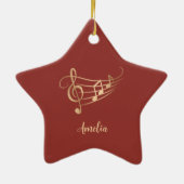 Eenvoudige aangepaste naam Musical Elegant Christm Keramisch Ornament (Achterkant)