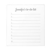 Eenvoudige aangepaste naam op maat van uitvoerlijs notitieblok (Voorkant)