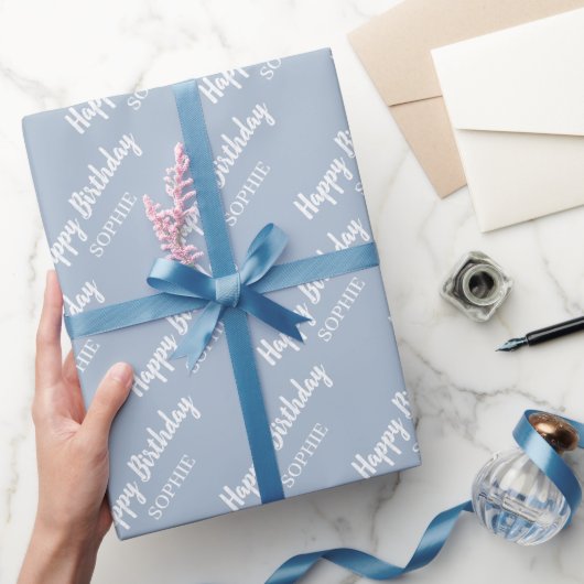 Eenvoudige Aangepaste Naam Verjaardagscadeau Cadeaupapier (Geschenken)