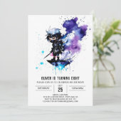 Eenvoudige aangepaste Ninja Boy digitale verjaarda Kaart (Staand voorkant)