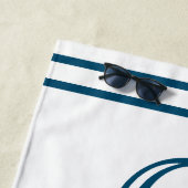 Eenvoudige, aangepaste Ocean Blue Line Strandlaken (In situ)