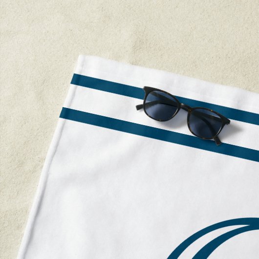 Eenvoudige, aangepaste Ocean Blue Line Strandlaken (In situ)