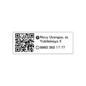 Eenvoudige aangepaste ontwerp QR-code kantooradres Zelfinktende Stempel (Design)
