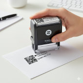 Eenvoudige aangepaste ontwerp QR-code kantooradres Zelfinktende Stempel