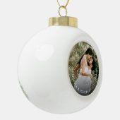 Eenvoudige aangepaste paar foto namen datum aanden keramische bal ornament (Links)