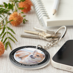 Eenvoudige aangepaste Pet Memorial-foto Sleutelhanger