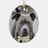 Eenvoudige aangepaste Pit Bull-hondsfoto Keramisch Ornament (Rechts)