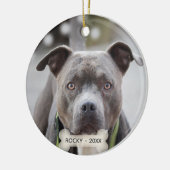 Eenvoudige aangepaste Pit Bull-hondsfoto Keramisch Ornament (Links)
