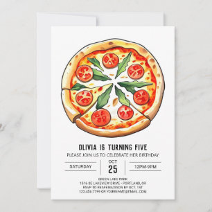 Eenvoudige aangepaste pizza verjaardag kaart