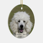 Eenvoudige aangepaste poedel hond foto keramisch ornament (Rechts)