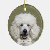 Eenvoudige aangepaste poedel hond foto keramisch ornament (Links)