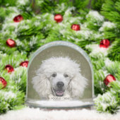 Eenvoudige aangepaste poedel hond foto sneeuwbol (Kerstmis)