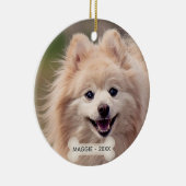 Eenvoudige aangepaste Pommerse hond foto Keramisch Ornament (Rechts)