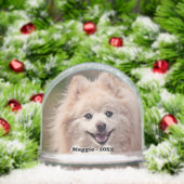 Eenvoudige aangepaste Pommerse hond foto Sneeuwbol (Kerstmis)