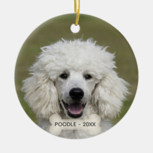 Eenvoudige Aangepaste Poodle Hond Foto Keramisch Ornament