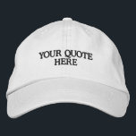 Eenvoudige aangepaste prijsopgave geborduurde pet<br><div class="desc">Eenvoudig aangepast citaat geborduurd Baseball-Pet. Voeg uw favoriete of slogan toe voor een aangepast pet.</div>