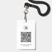 Eenvoudige aangepaste QR-code Business Logo Lanyar Badge (Voorzijde met lanyard)