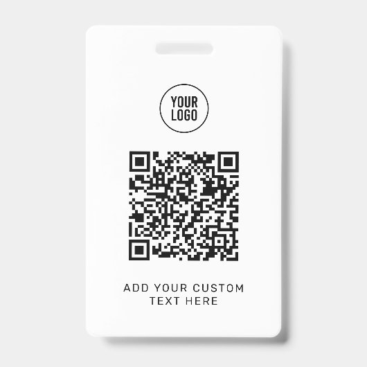Eenvoudige aangepaste QR-code Business Logo Lanyar Badge (Voorzijde)