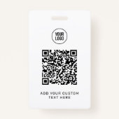 Eenvoudige aangepaste QR-code Business Logo Lanyar Badge (Voorkant)