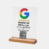 Eenvoudige aangepaste QR-code Google Review Acryl Bord (Hoek)