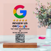 Eenvoudige aangepaste QR-code Google Review Acryl Bord