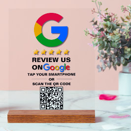 Eenvoudige aangepaste QR-code Google Review Acryl Bord