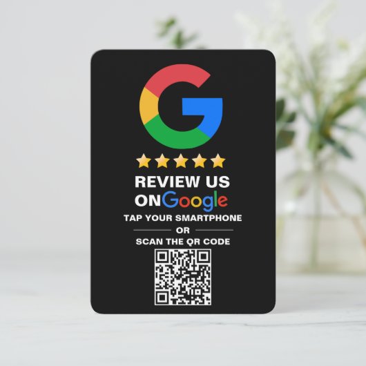 Eenvoudige aangepaste QR-code Google Review Busine Informatiekaartje (Staand voorkant)