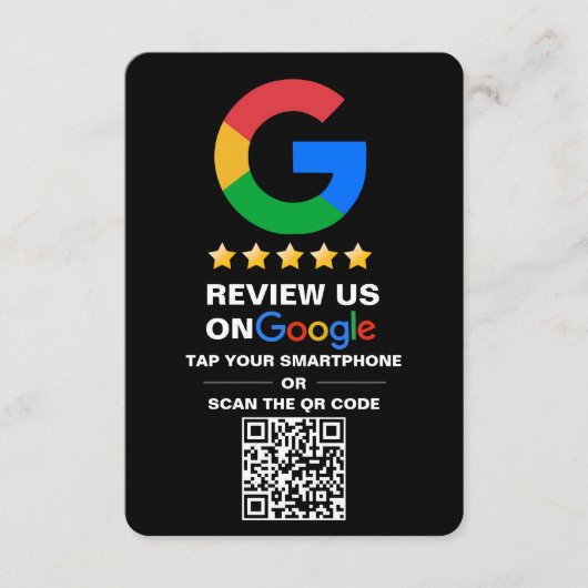 Eenvoudige aangepaste QR-code Google Review Busine Informatiekaartje (Voorkant)
