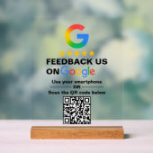 Eenvoudige Aangepaste QR-code Google Review Weerga Acryl Bord (Neutraal)