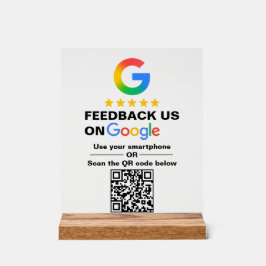 Eenvoudige Aangepaste QR-code Google Review Weerga Acryl Bord