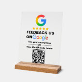 Eenvoudige Aangepaste QR-code Google Review Weerga Acryl Bord (Hoek)