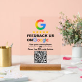 Eenvoudige Aangepaste QR-code Google Review Weerga Acryl Bord (Huwelijk)