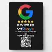 Eenvoudige aangepaste QR-code Google Review Zwart Fotoplaat (voorkant)