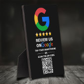 Eenvoudige aangepaste QR-code Google Review Zwart Fotoplaat