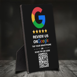 Eenvoudige aangepaste QR-code Google Review Zwart Fotoplaat