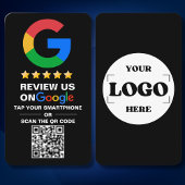 Eenvoudige aangepaste QR-code Google Review Zwart Visitekaartje